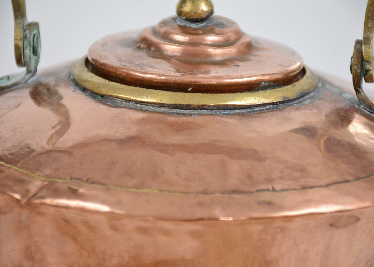 Antique English Hand Hammered Copper Tea Kettle