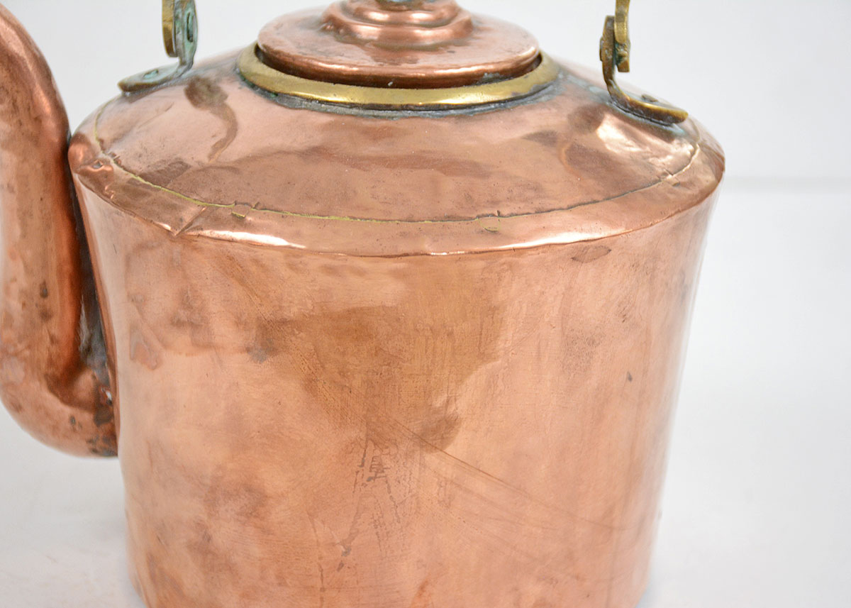 Antique English Hand Hammered Copper Tea Kettle