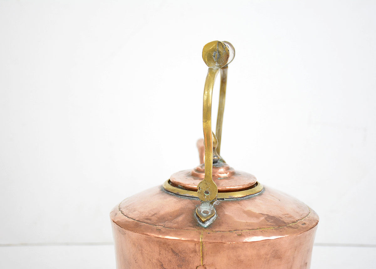 Antique English Hand Hammered Copper Tea Kettle