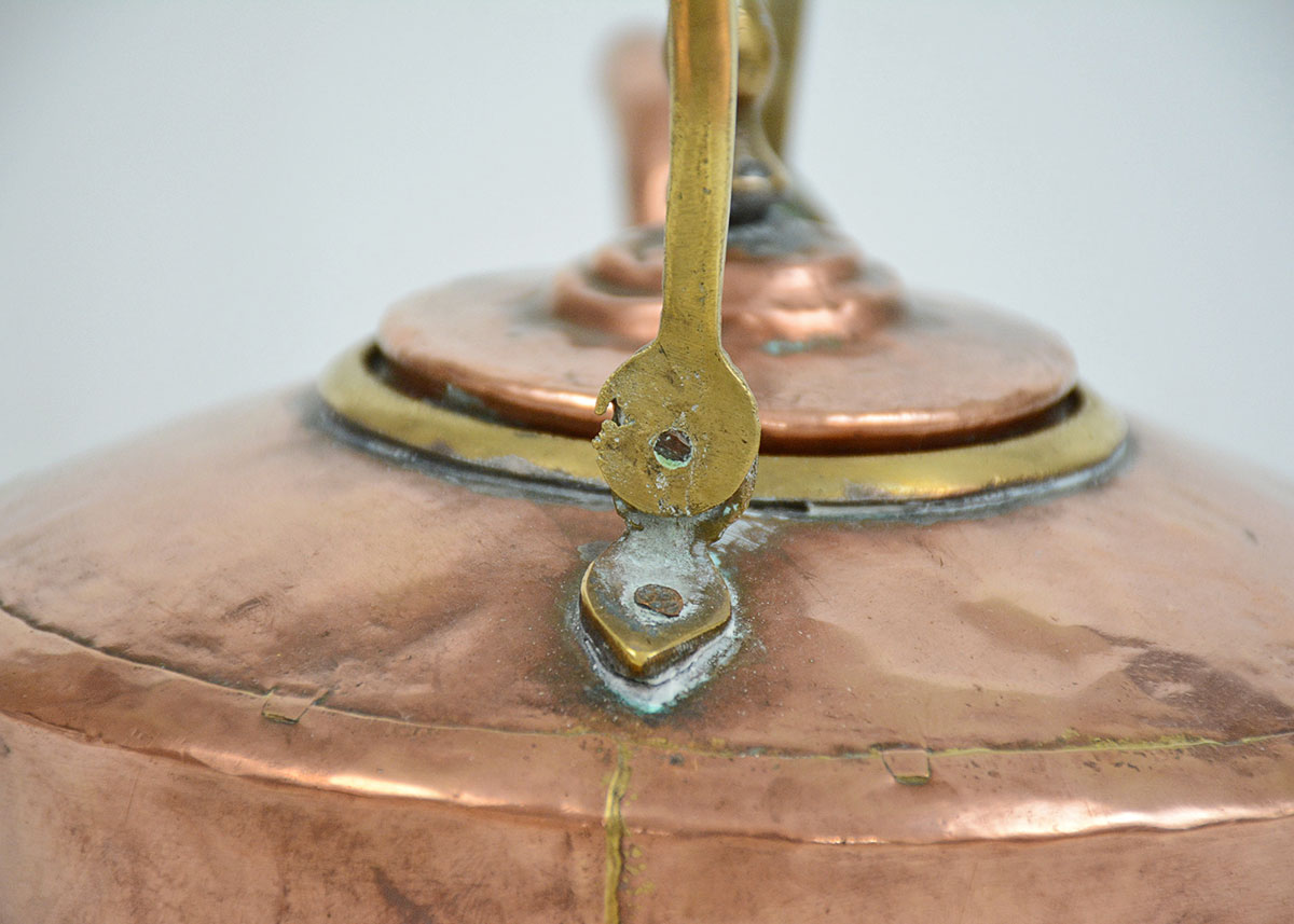 Antique English Hand Hammered Copper Tea Kettle