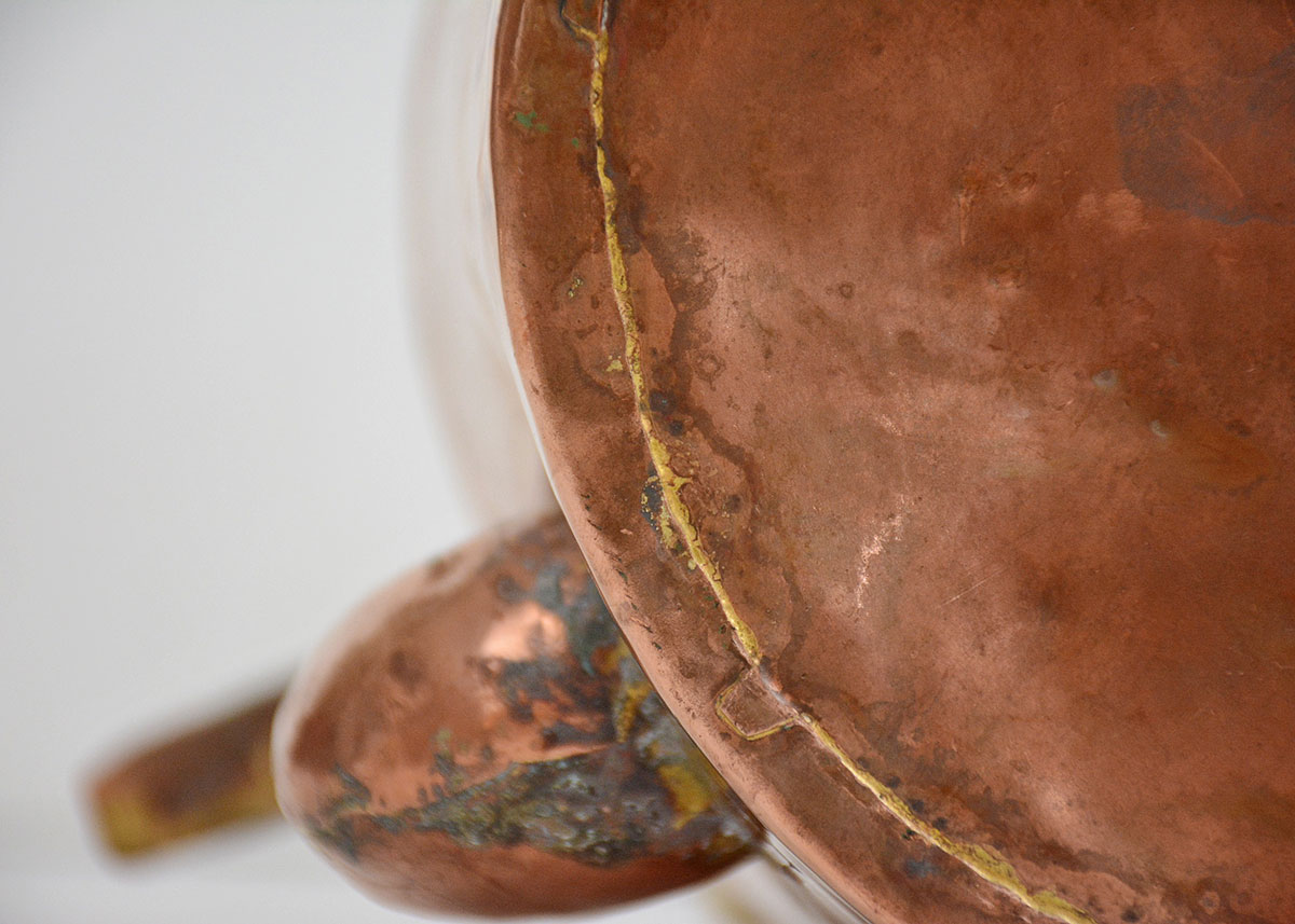 Antique English Hand Hammered Copper Tea Kettle