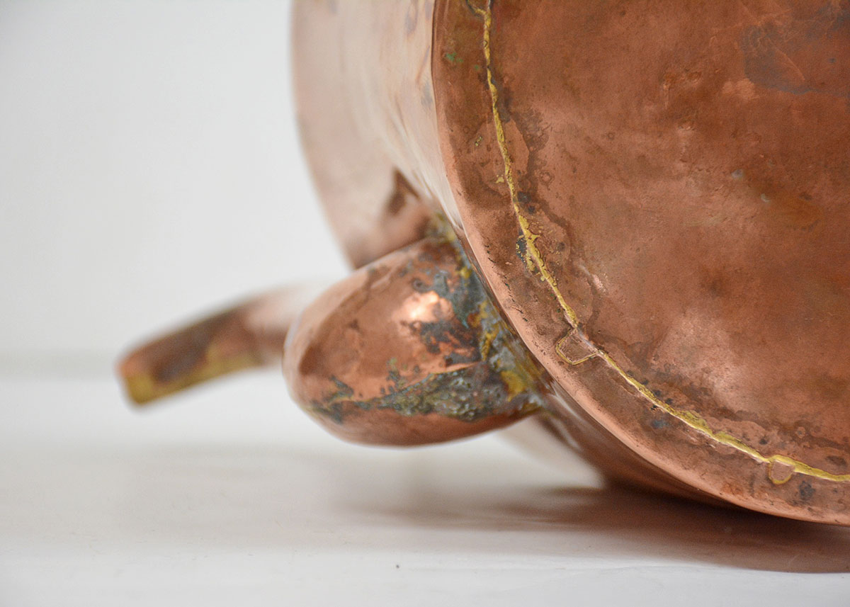 Antique English Hand Hammered Copper Tea Kettle