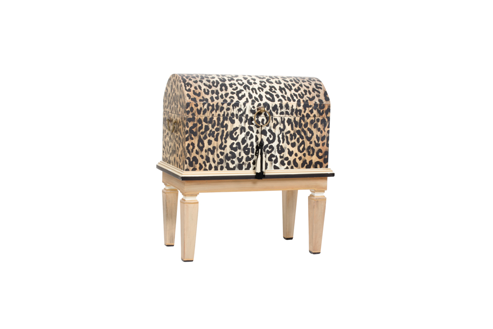 Animal Print Chest on Stand