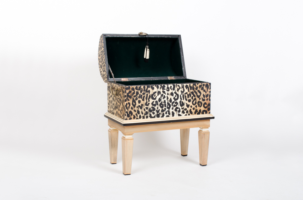 Animal Print Chest on Stand
