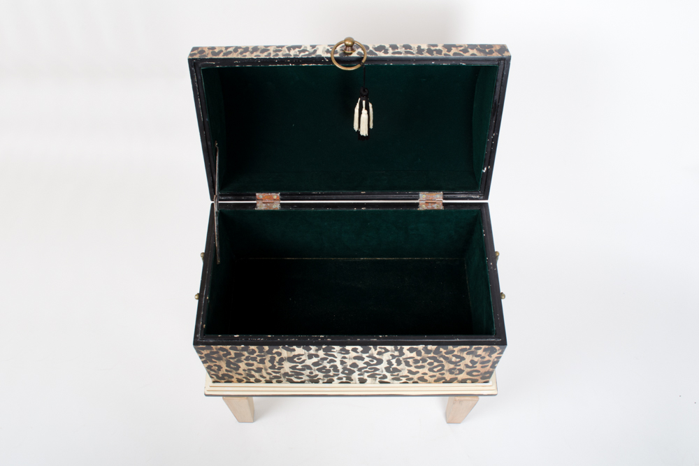 Animal Print Chest on Stand
