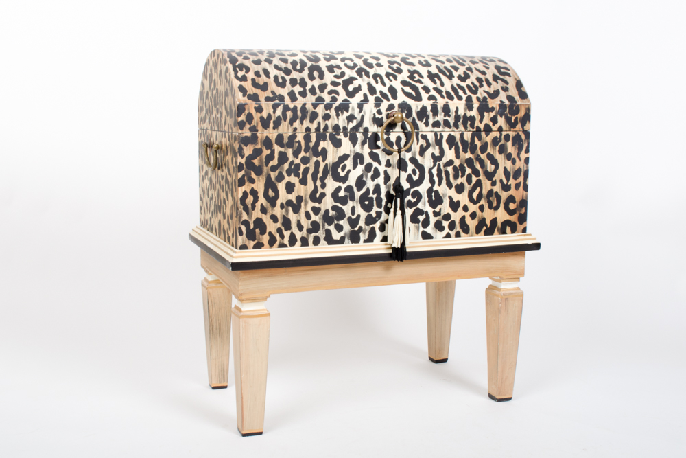 Animal Print Chest on Stand