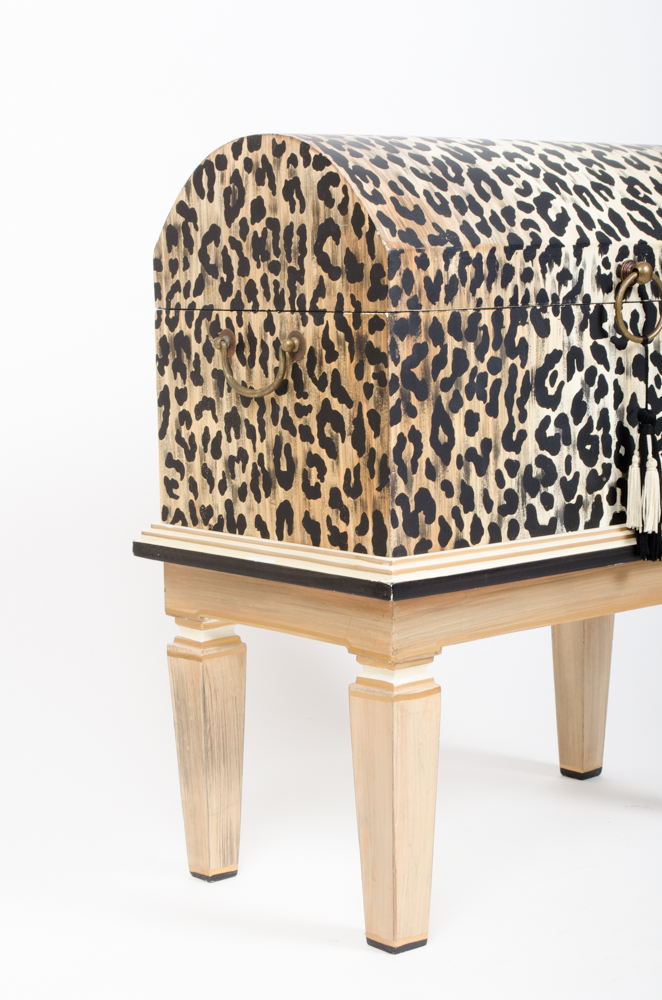 Animal Print Chest on Stand