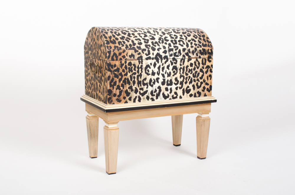 Animal Print Chest on Stand