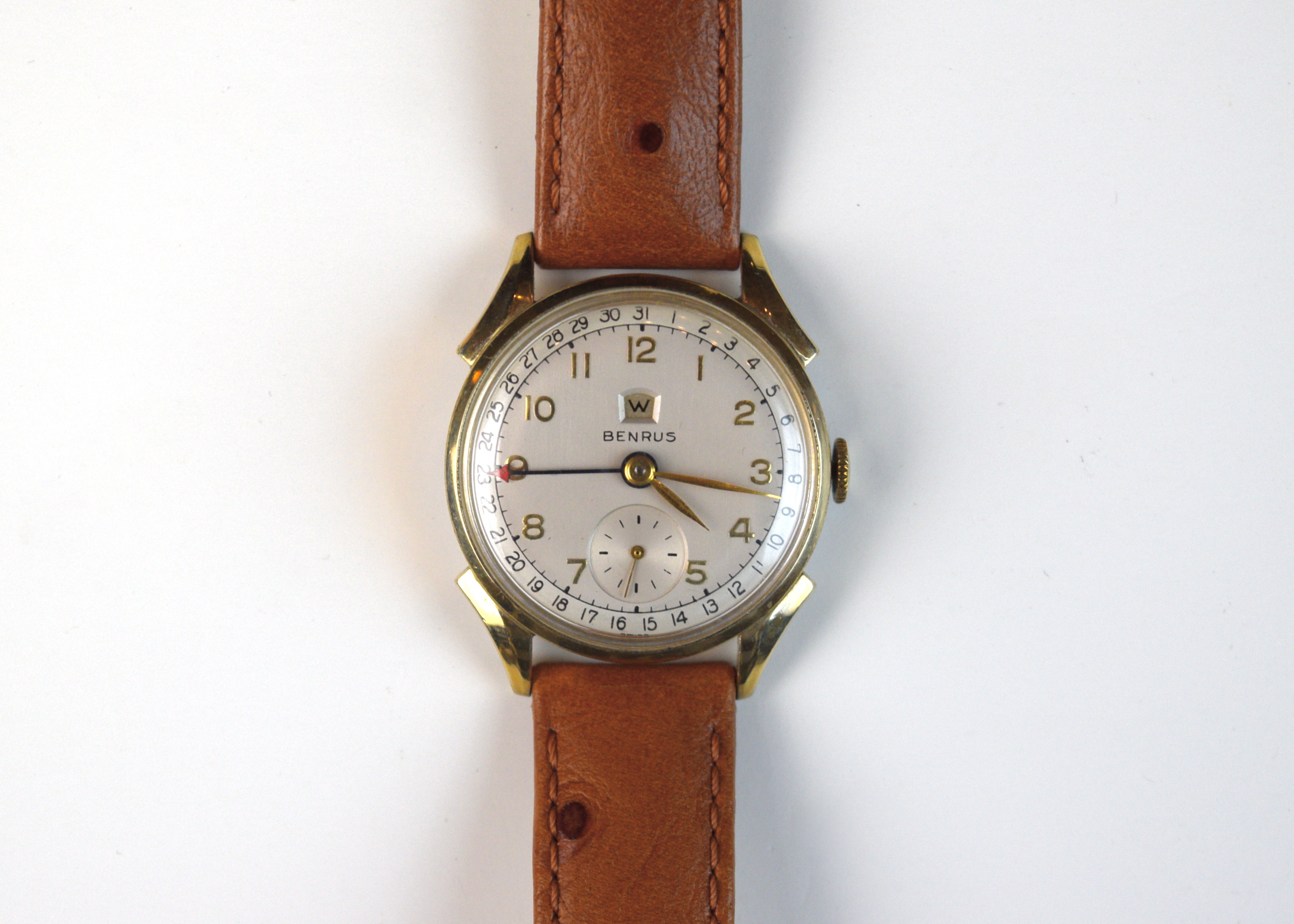 Benrus 10K Gold Plated Bezel Watch