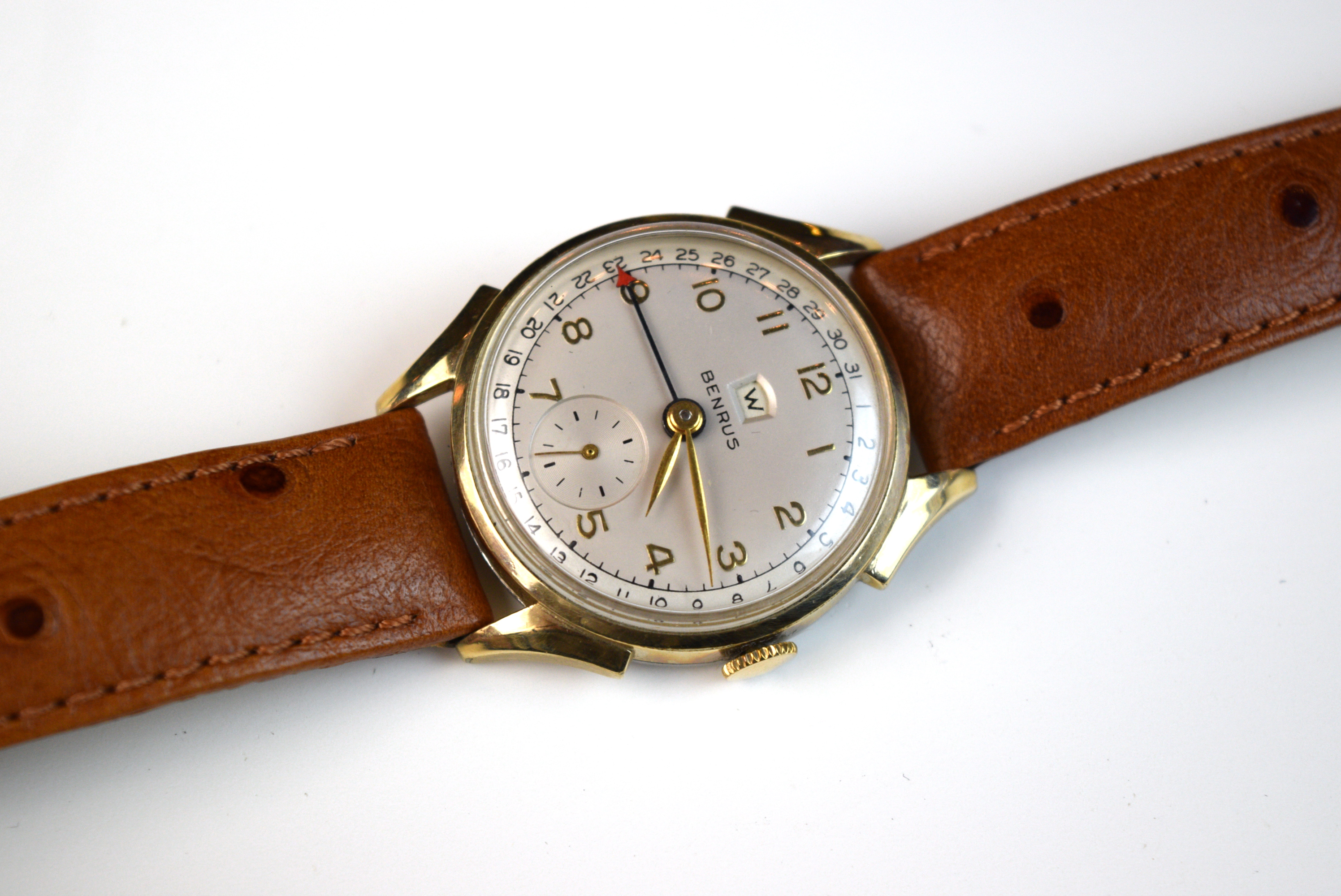 Benrus 10K Gold Plated Bezel Watch