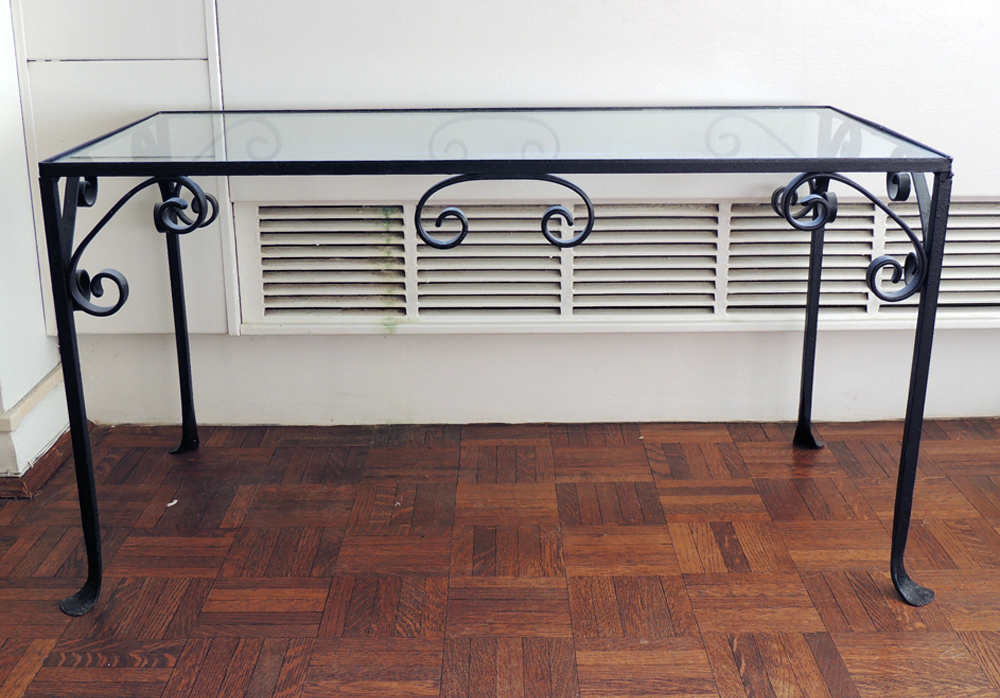 Vintage Metal and Glass Top Coffee Table