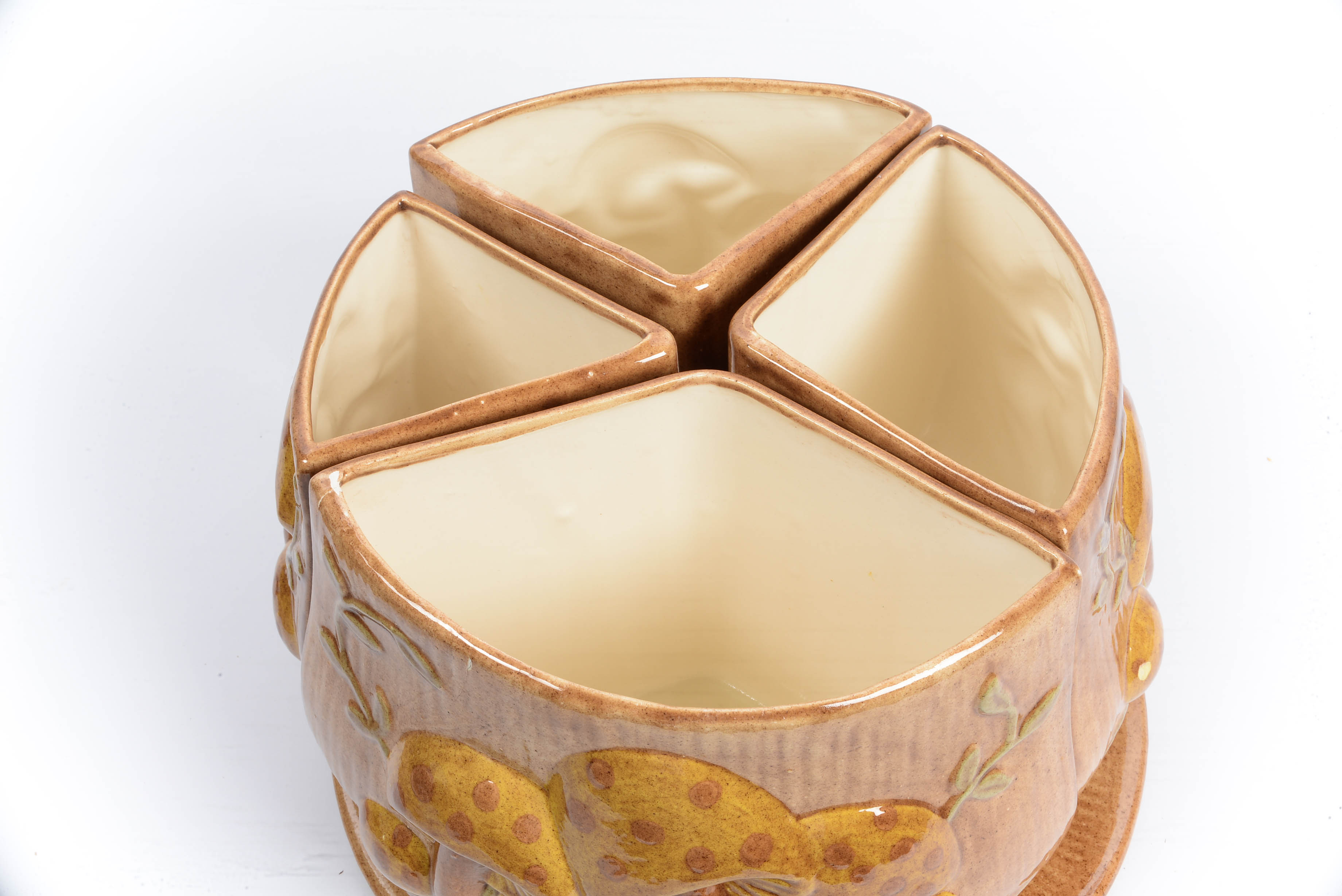 1974 Signed Arnels Mid Century Figural Mushroom Six Piece Canister