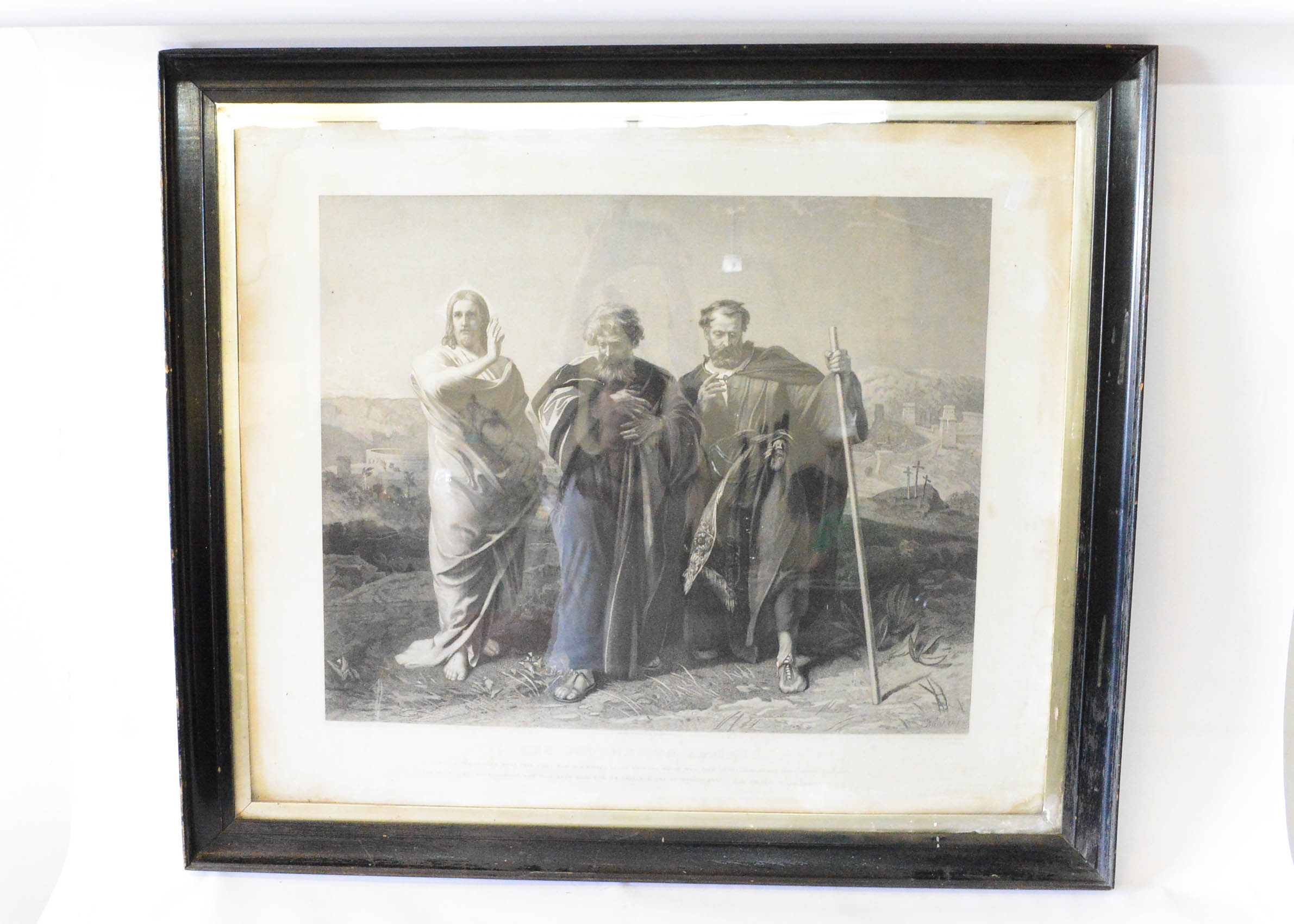 Antique "The Journey to Emmaus" Lithograph