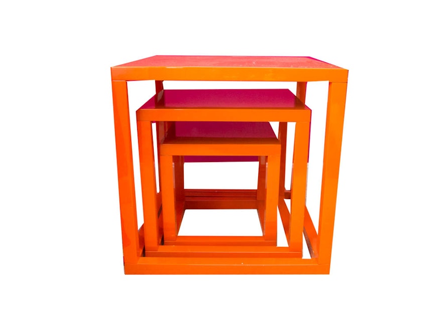 Modern Orange Nesting Tables from West Elm