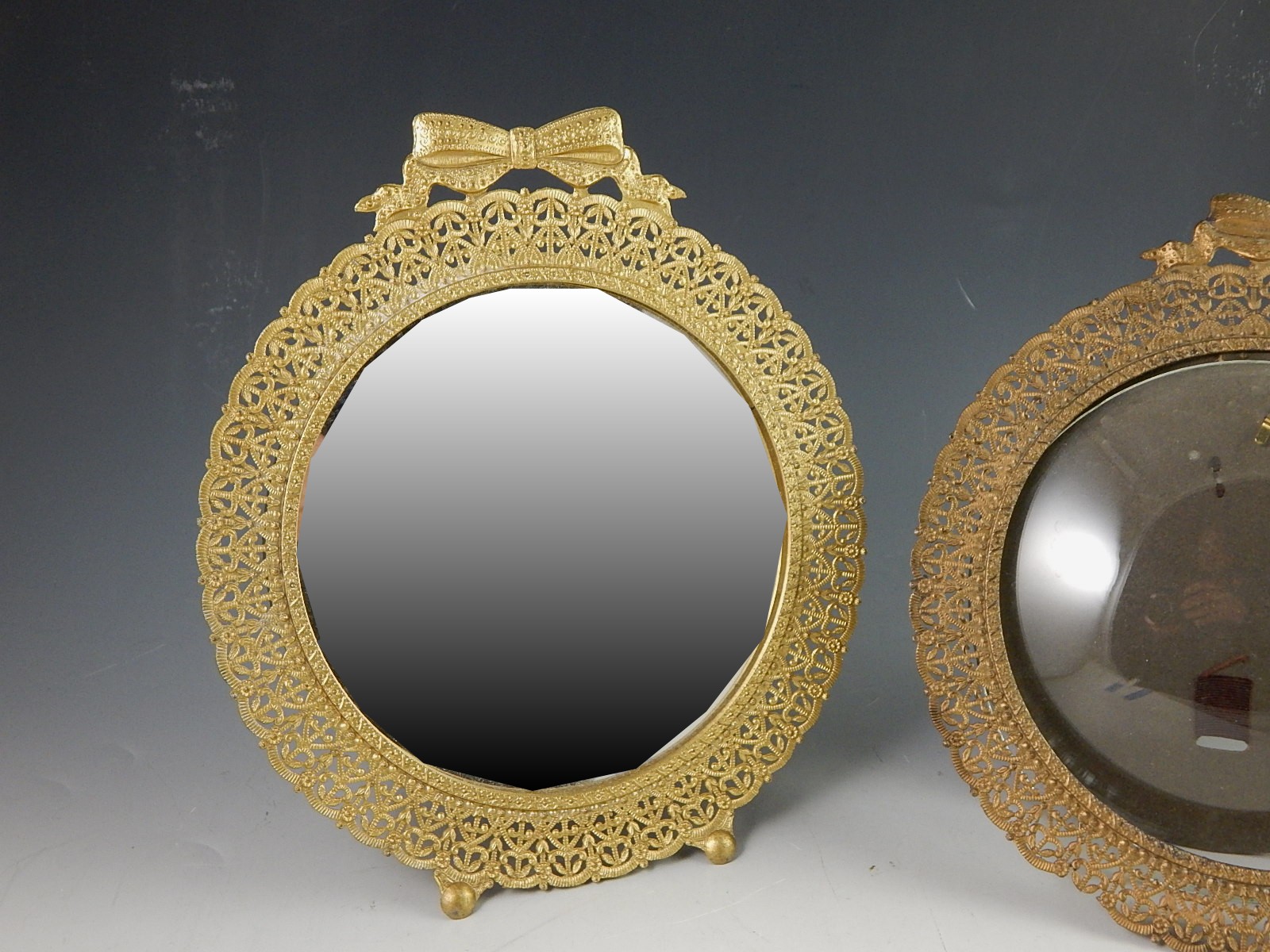 Vintage Metal Mirror and Picture Frame