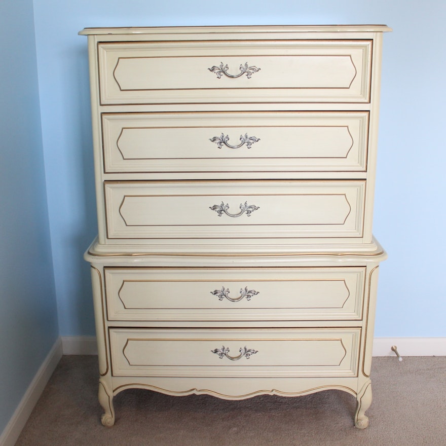 Vintage French Country Chest on Chest of Drawers