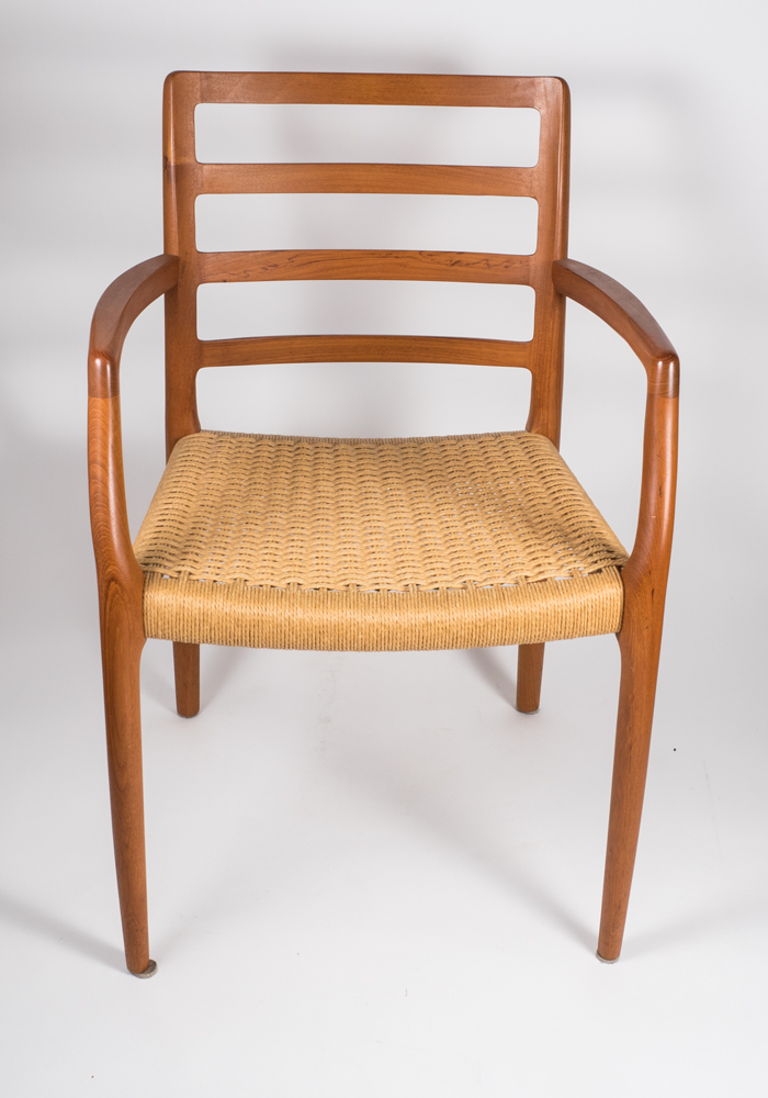 J.L. Moller Teak Arm Chair and Ottoman