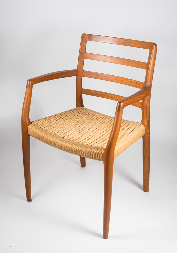 J.L. Moller Teak Arm Chair and Ottoman