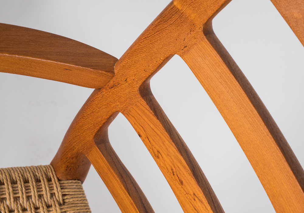 J.L. Moller Teak Arm Chair and Ottoman