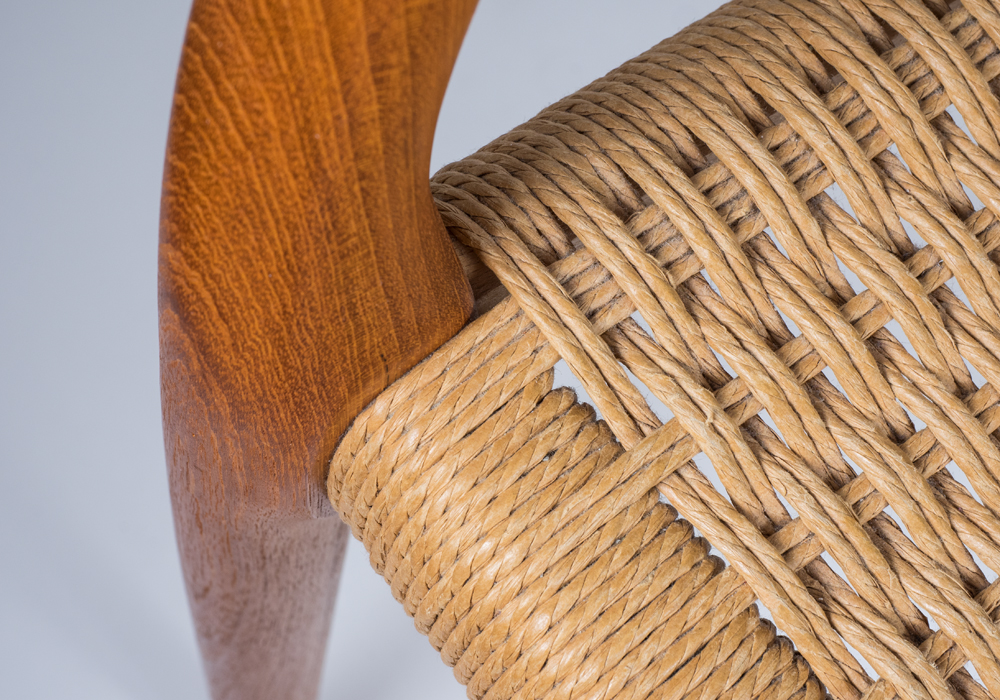 J.L. Moller Teak Arm Chair and Ottoman