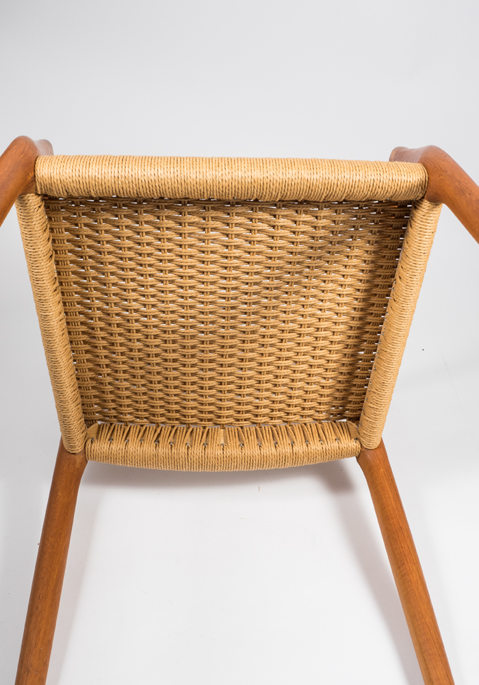 J.L. Moller Teak Arm Chair and Ottoman