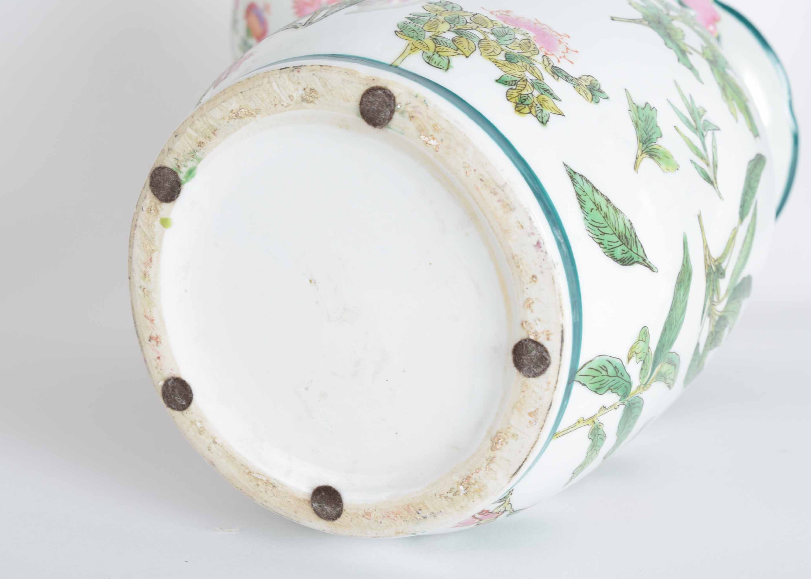 Three Hand Painted Asian Style Vases