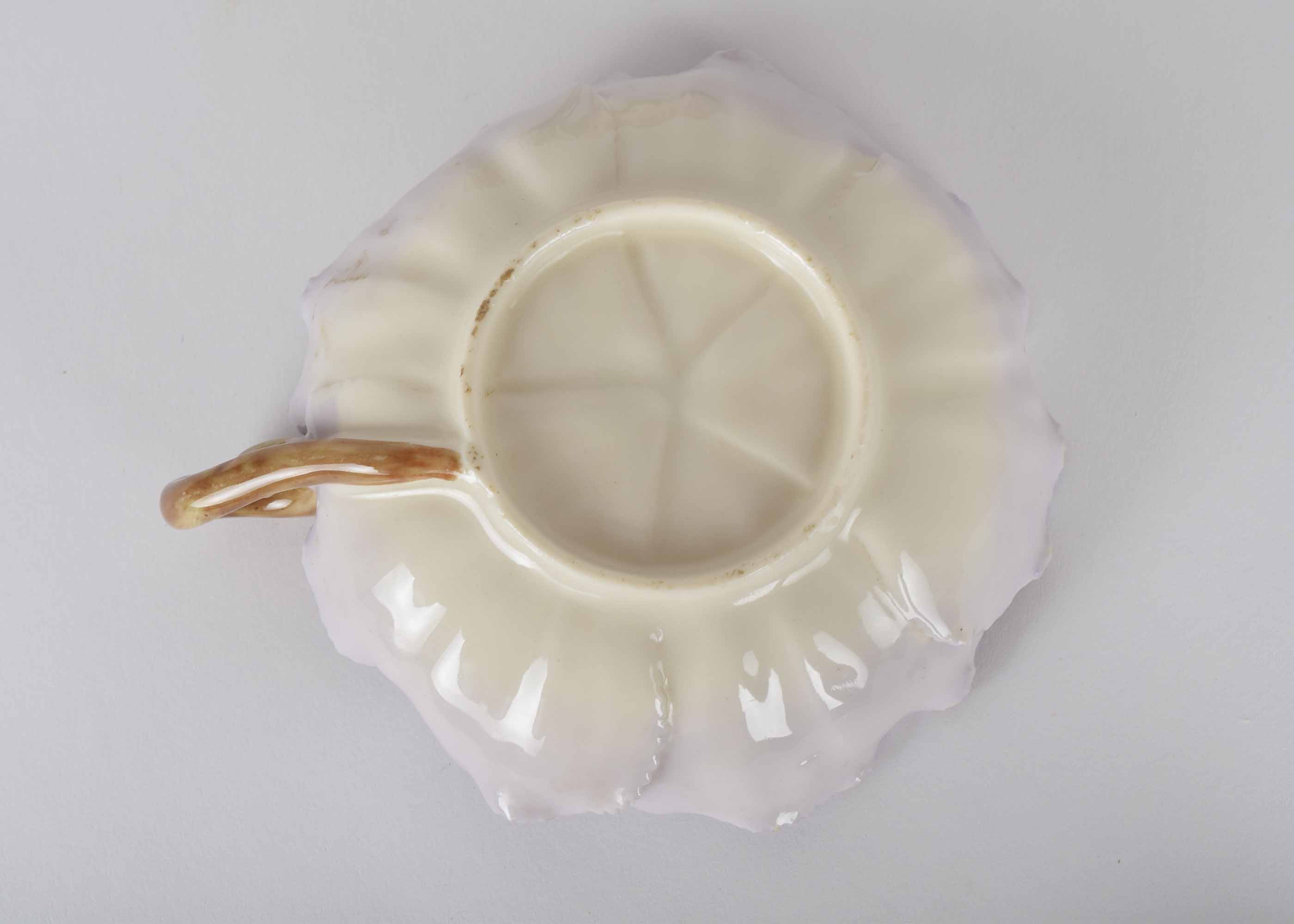 Lavender Toned Floral Porcelain and Pottery Assortment