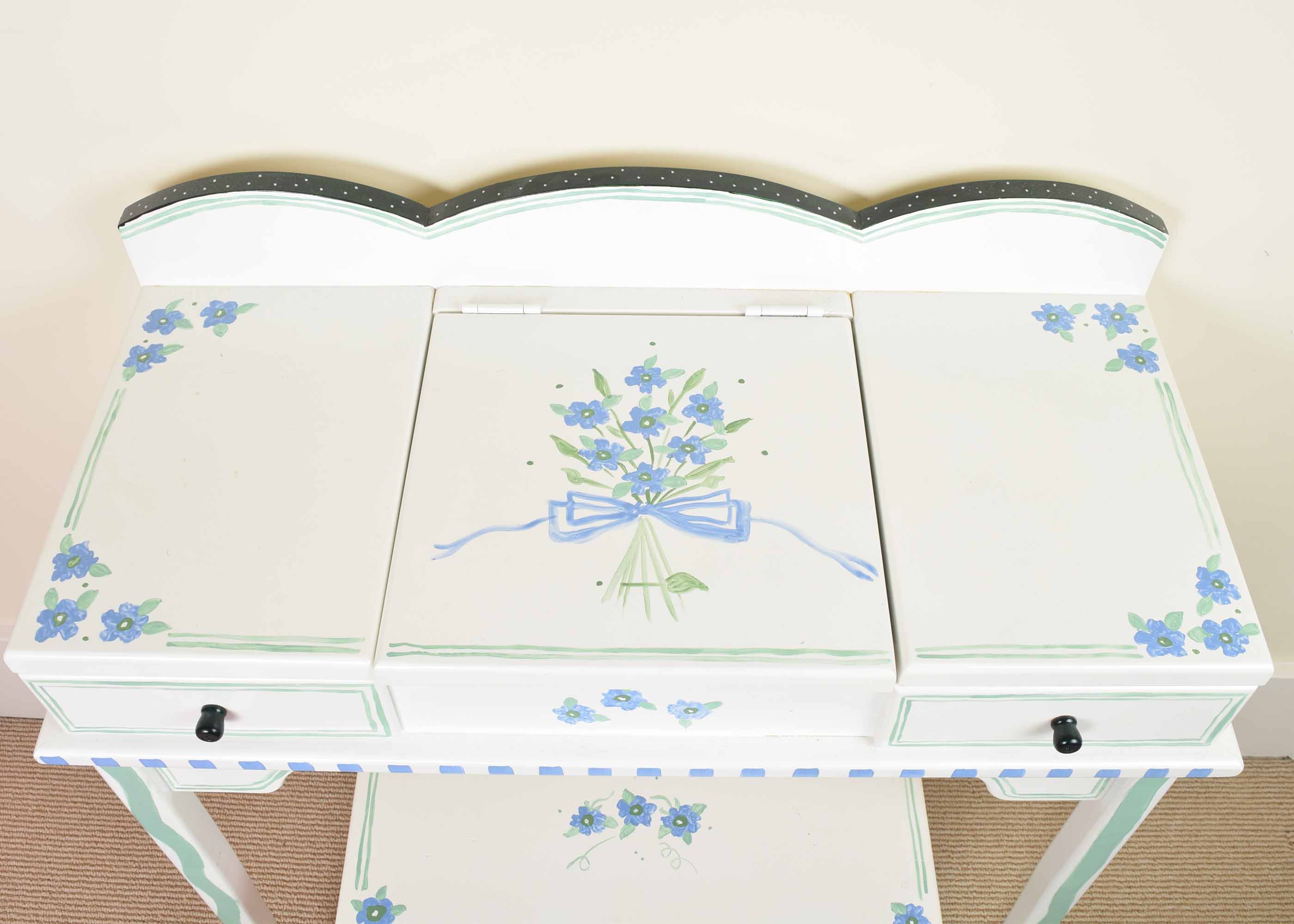 Child's Hand Painted Vanity and Bench