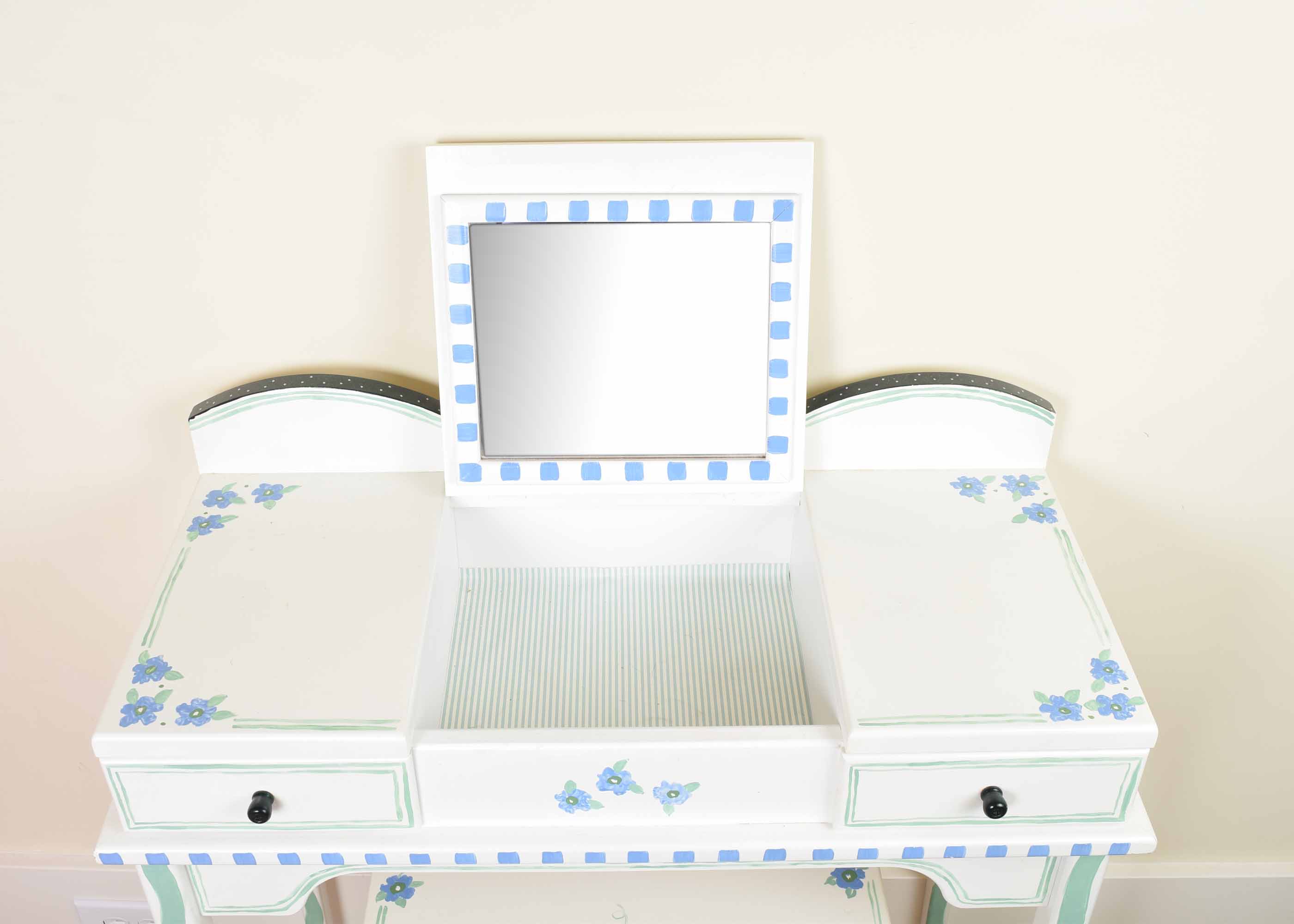 Child's Hand Painted Vanity and Bench