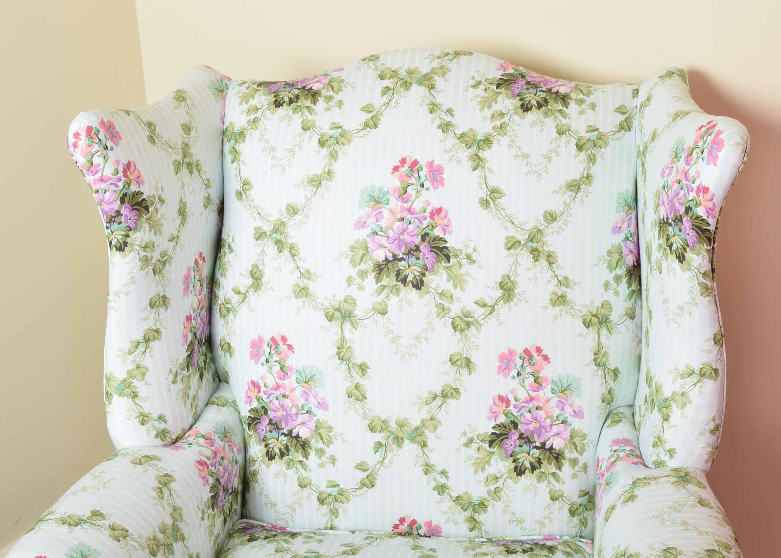 Roll Arm Upholstered Wing Chair