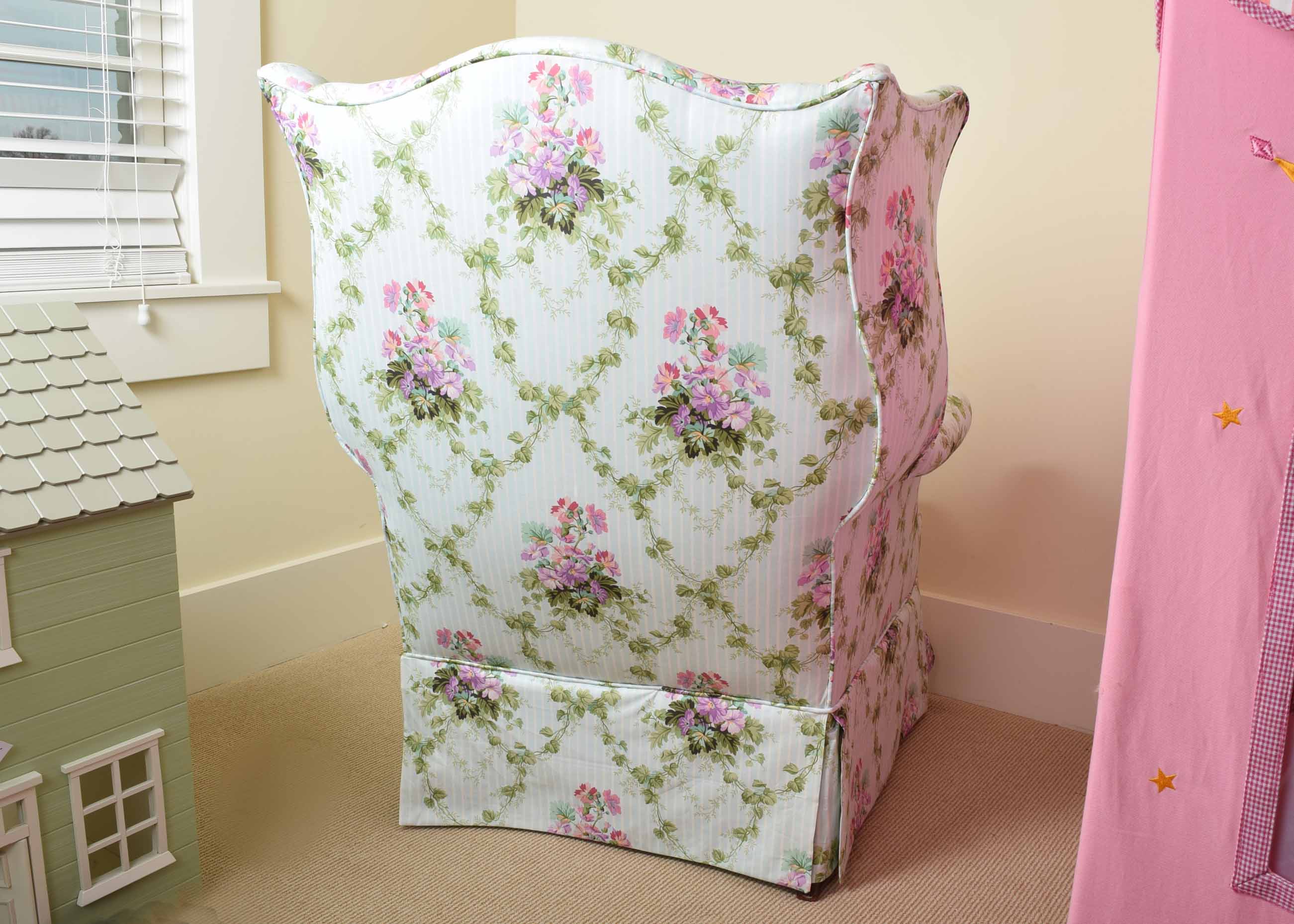 Roll Arm Upholstered Wing Chair