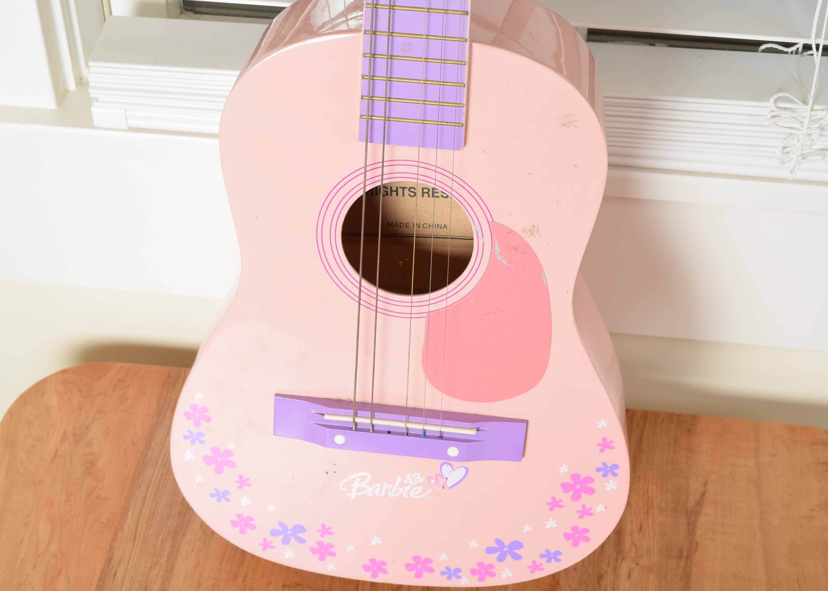 Pink Mattel Barbie Acoustic Guitar