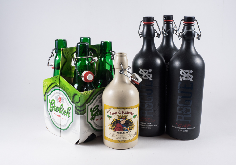 Group of Swing Top Beer Bottles