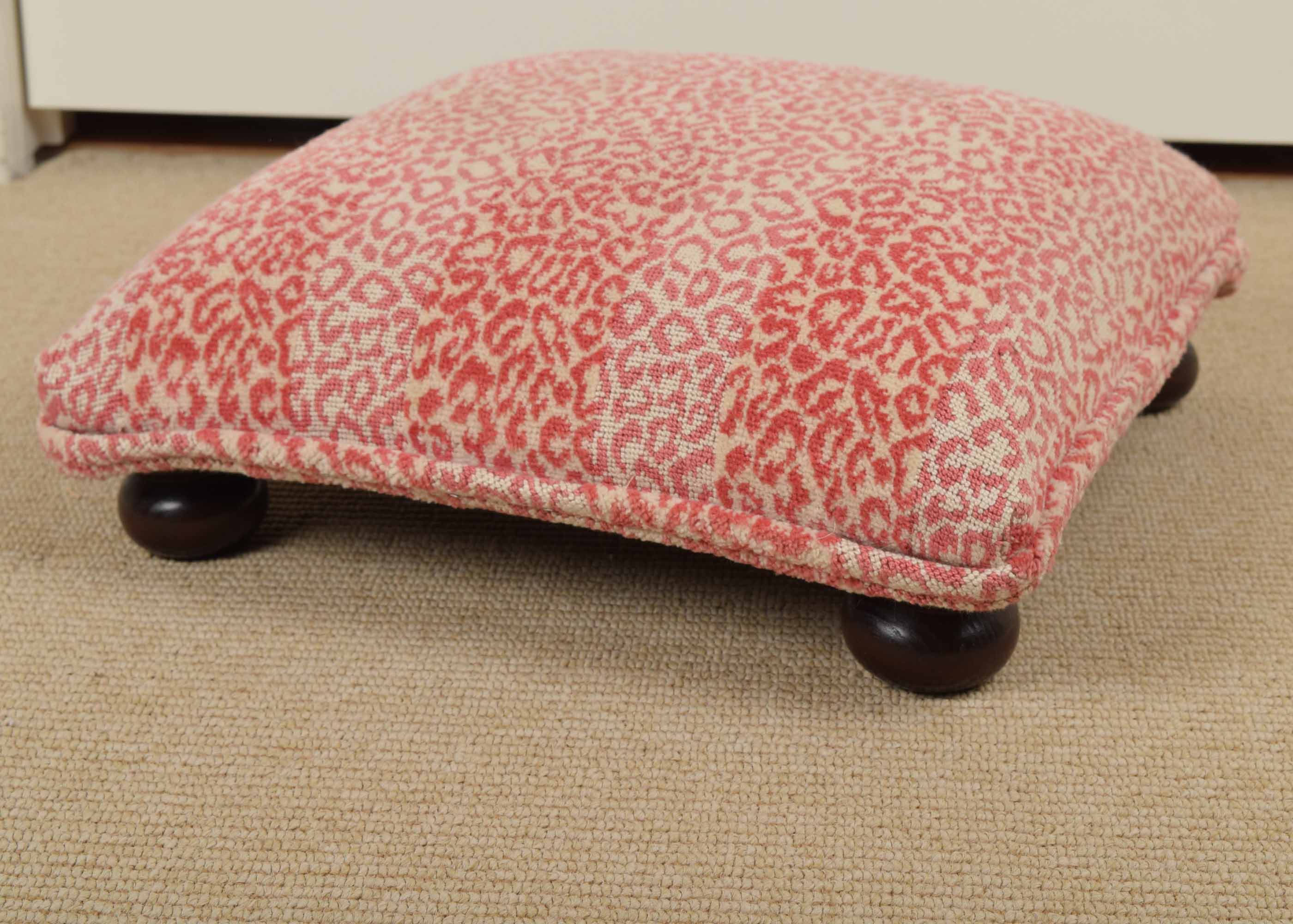 Pink Leopard Footstool