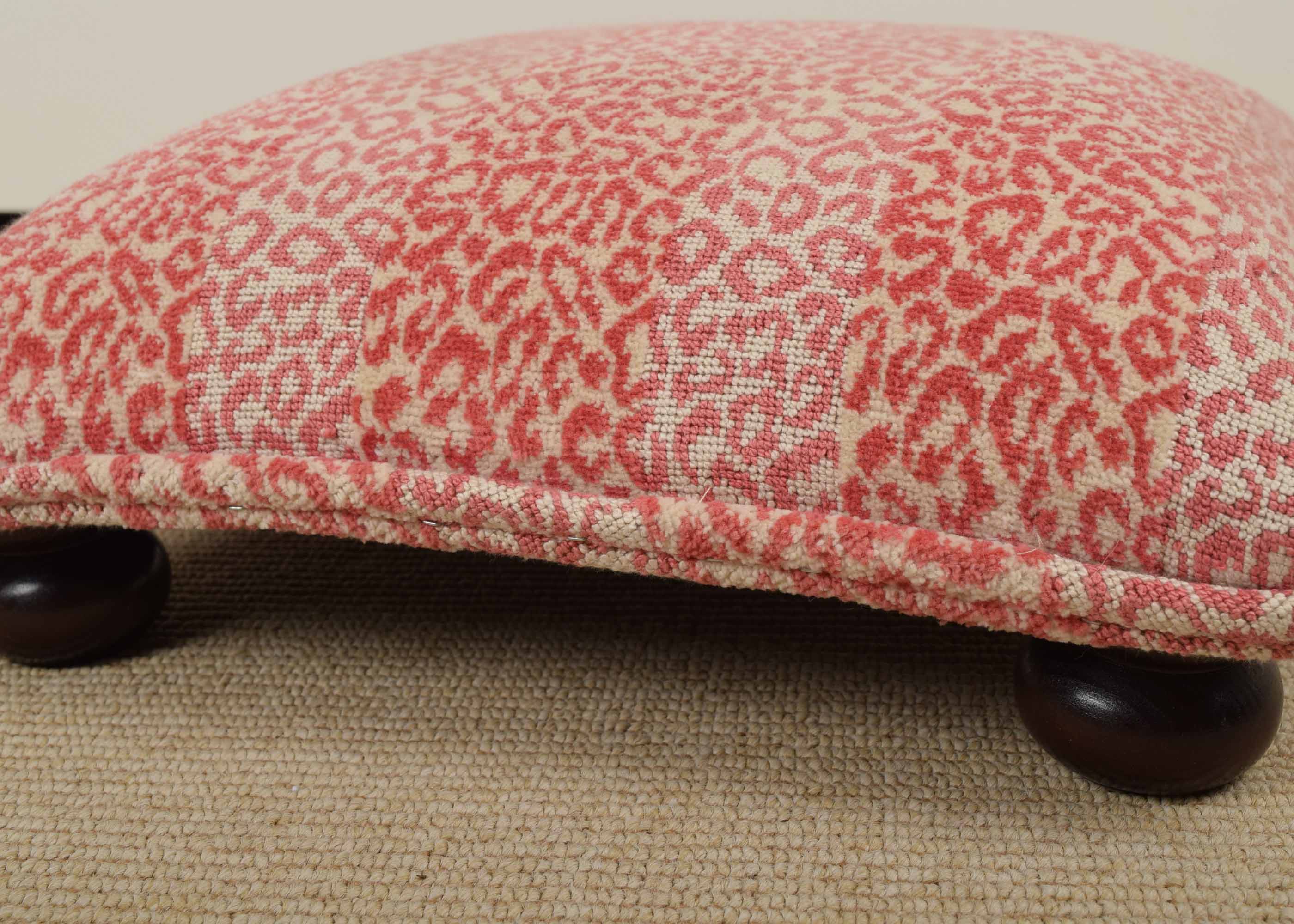 Pink Leopard Footstool
