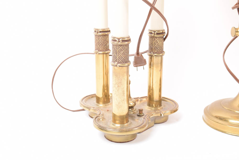 Trio of Vintage Brass Lamps