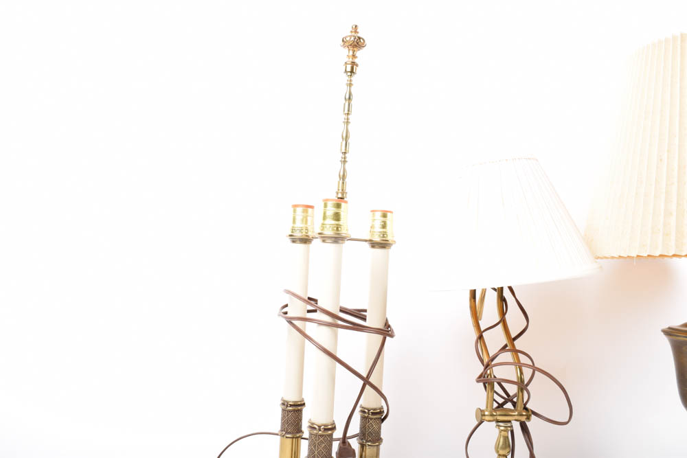 Trio of Vintage Brass Lamps