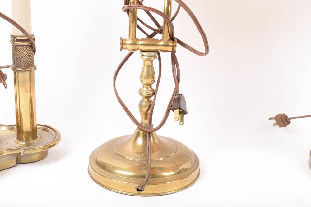 Trio of Vintage Brass Lamps