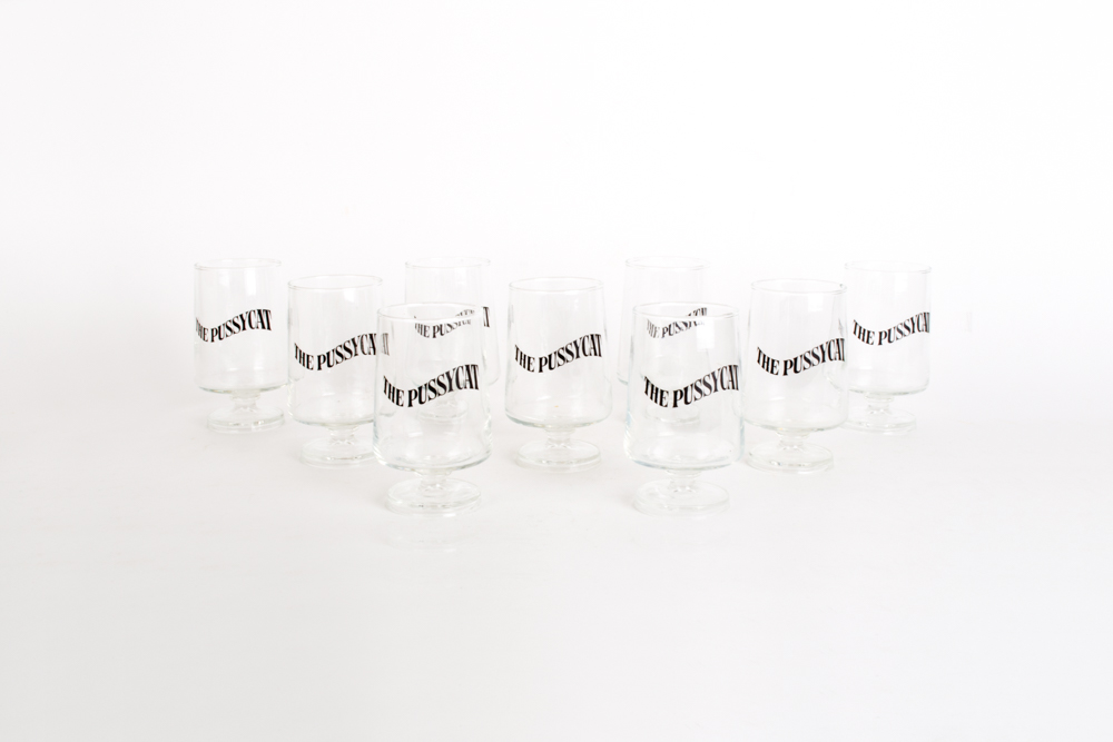Vintage "Pussycat" Footed Glass Set