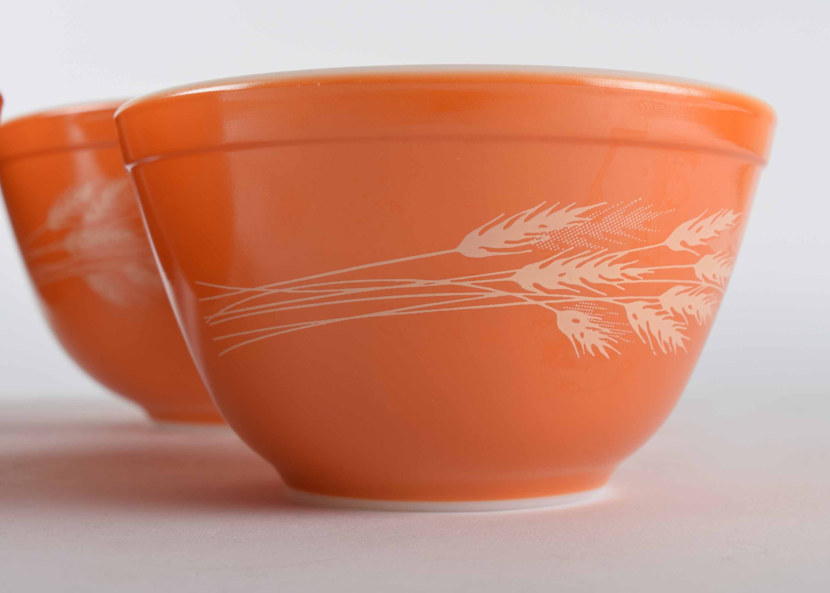 Vintage Orange Pyrex Harvest Wheat Mixing Bowl Set