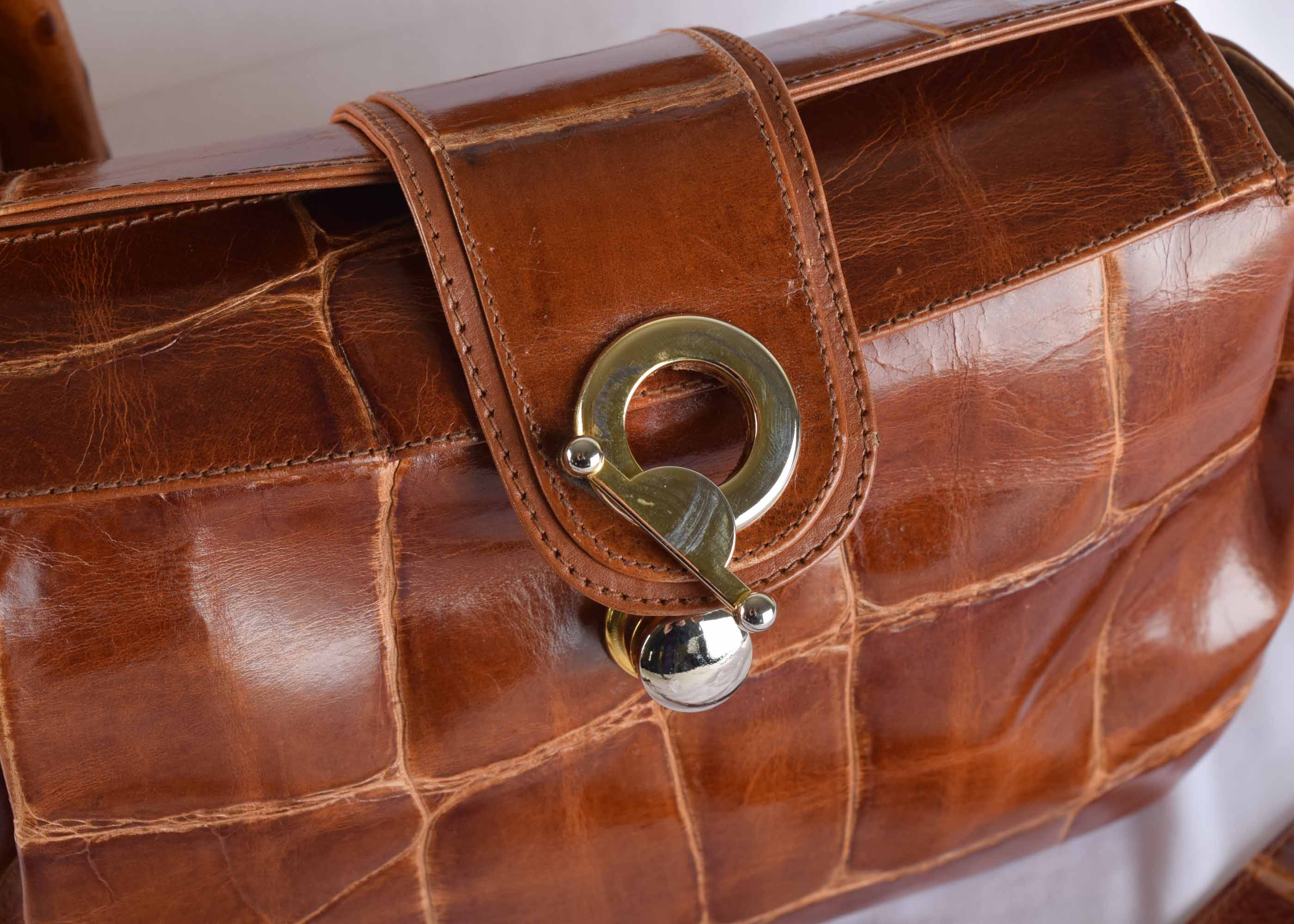 Brown Leather Handbag Trio
