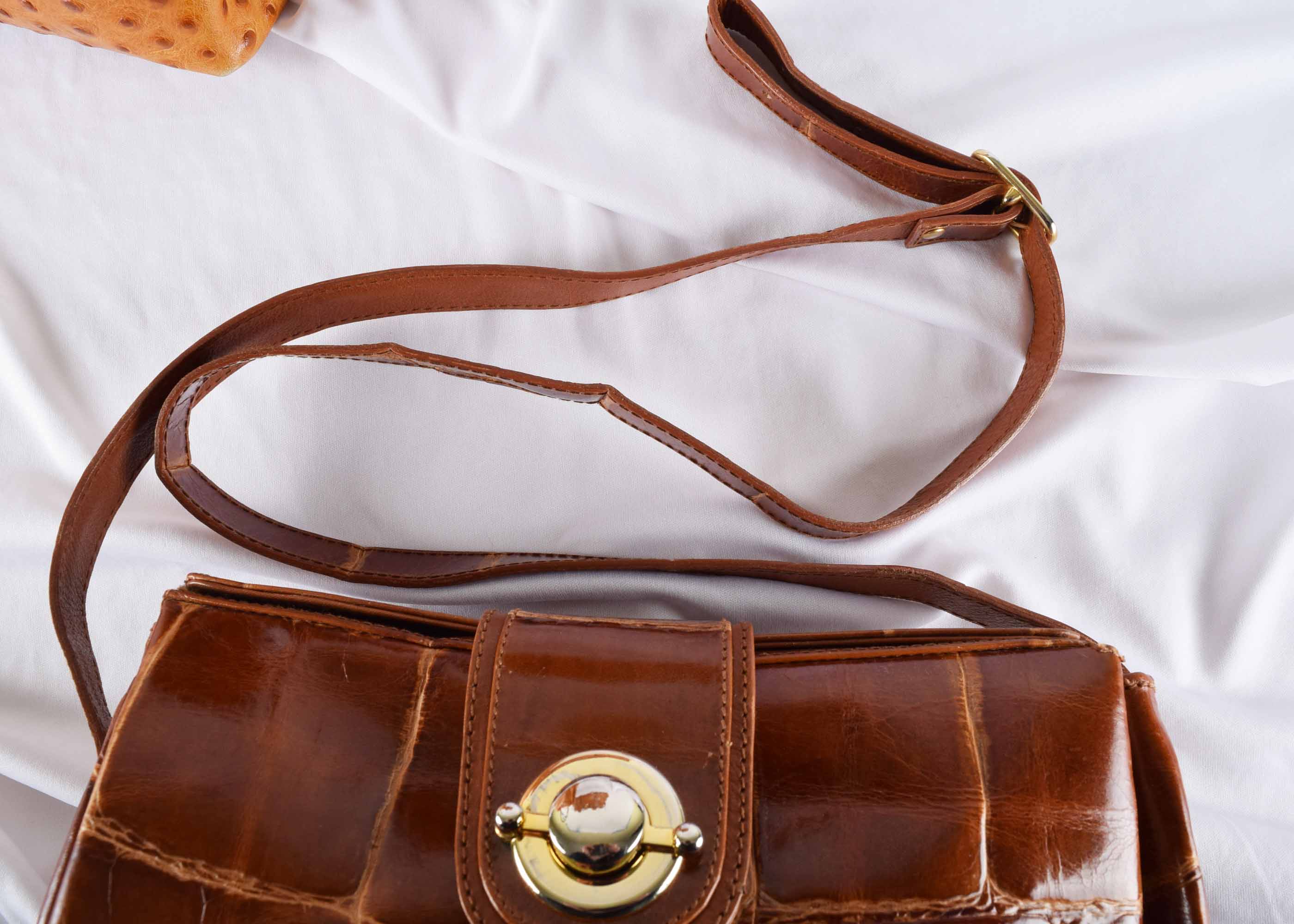 Brown Leather Handbag Trio