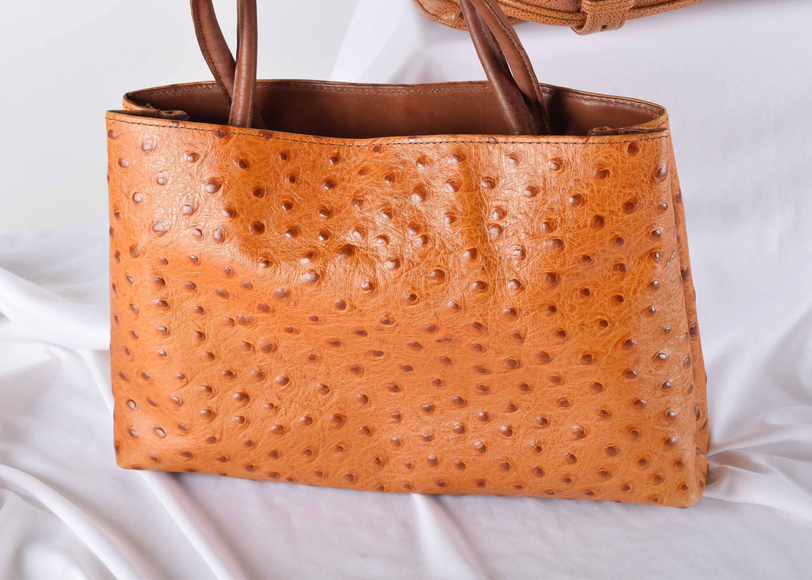 Brown Leather Handbag Trio