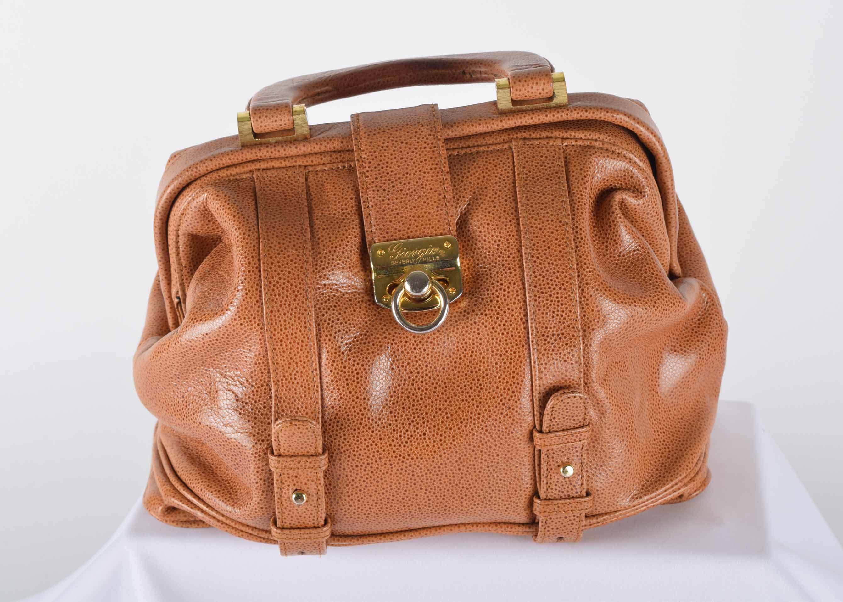 Brown Leather Handbag Trio