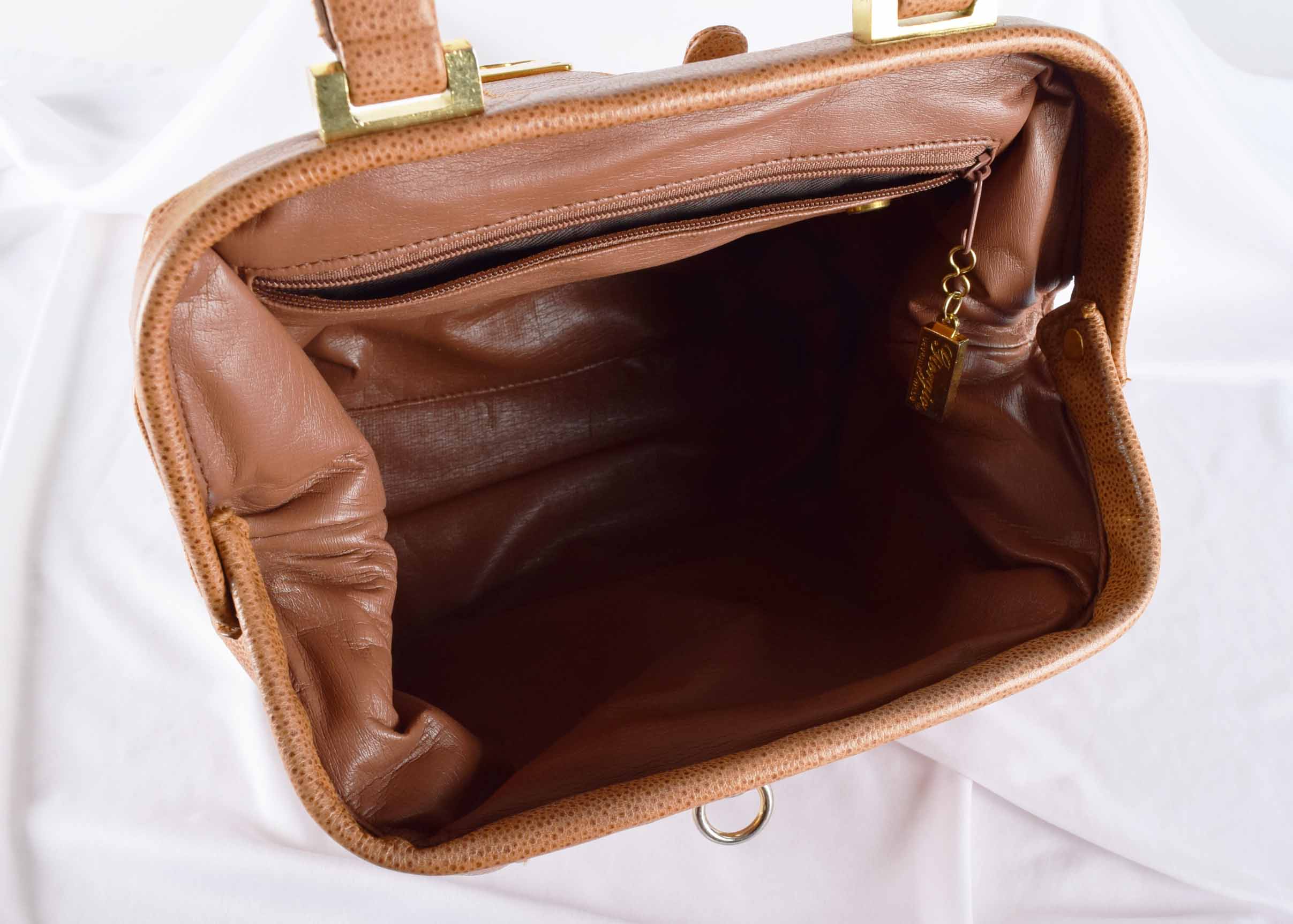 Brown Leather Handbag Trio