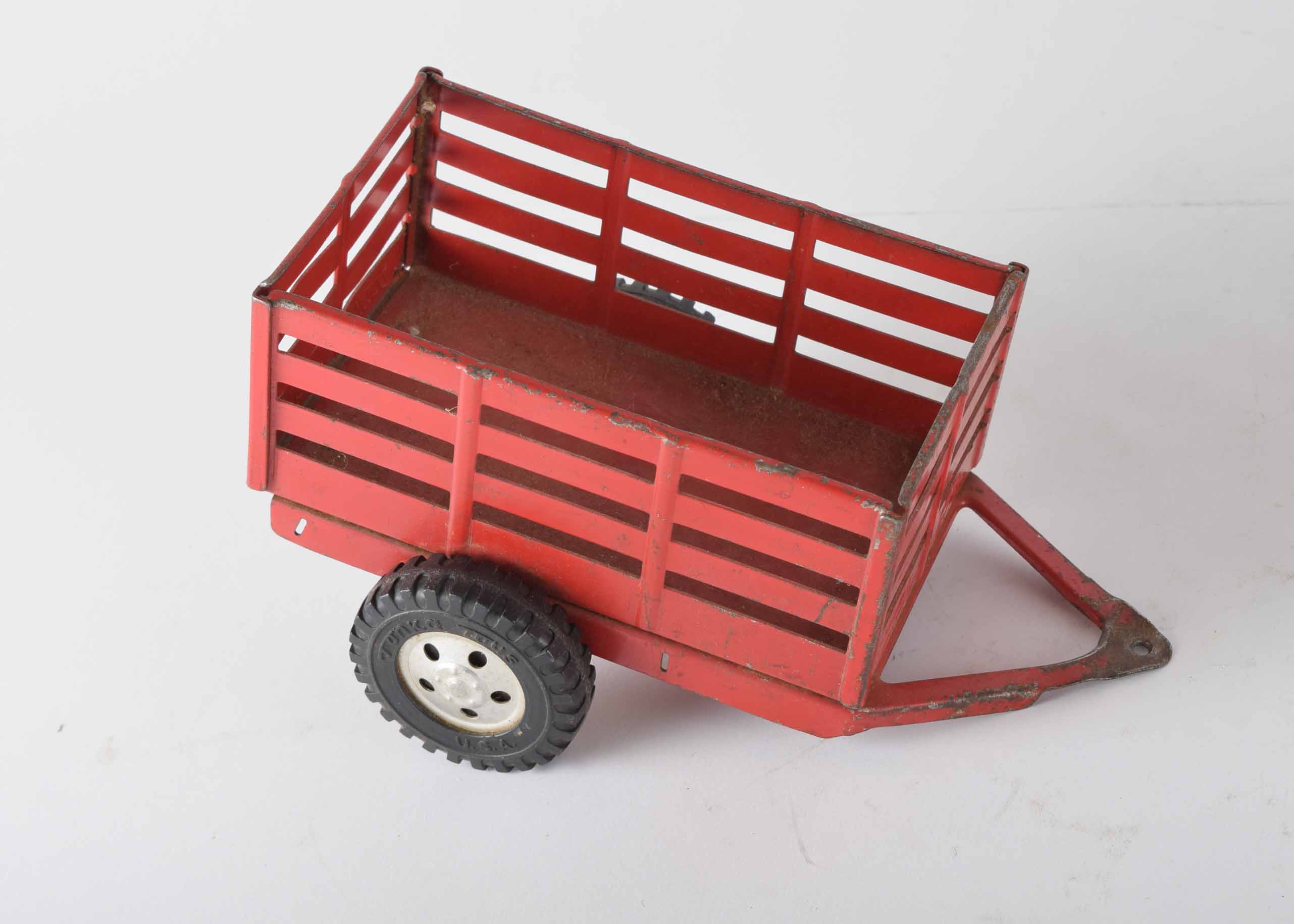 Vintage Tonka Steel Toy Farm Livestock Truck and Small Livestock Cart