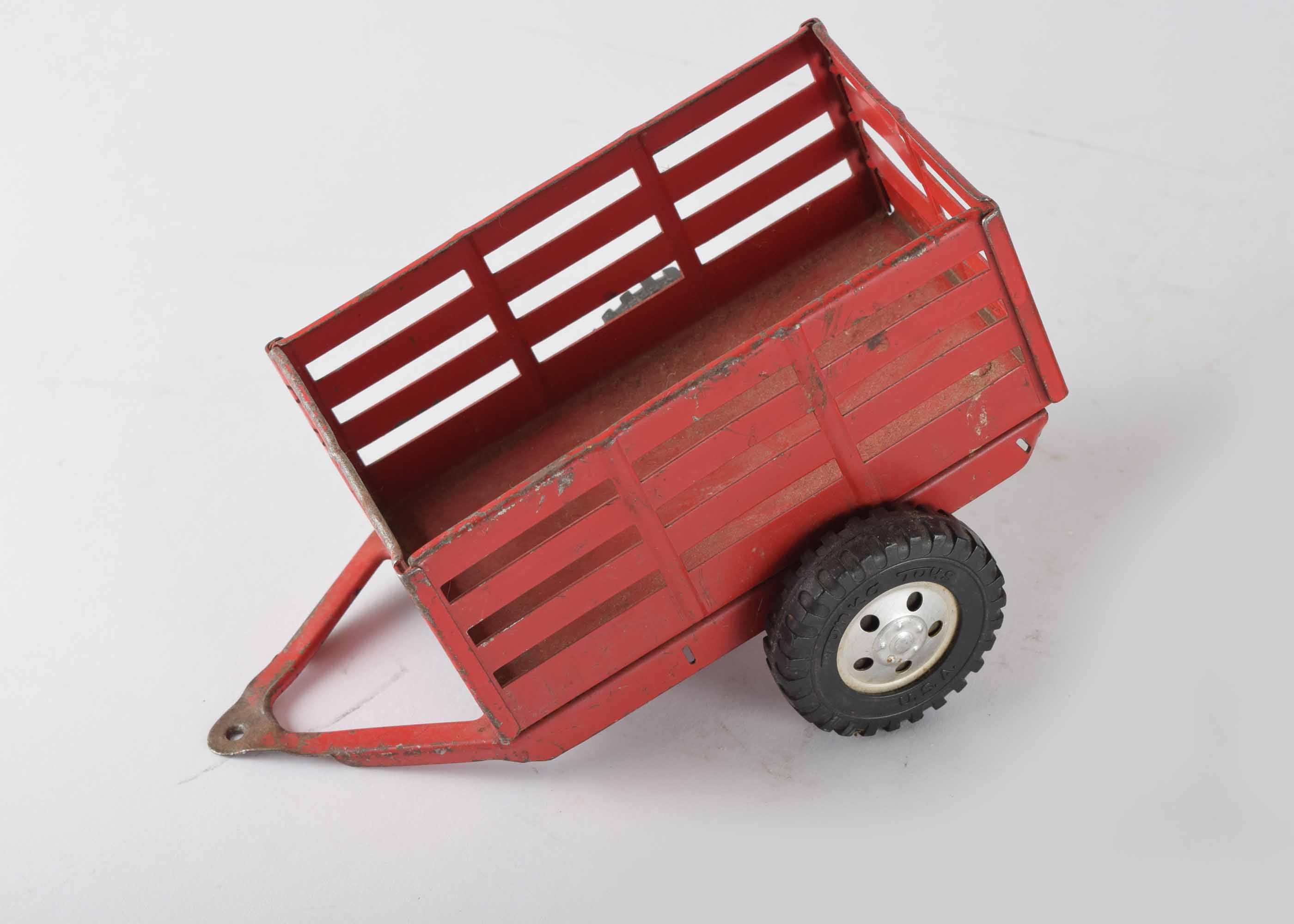 Vintage Tonka Steel Toy Farm Livestock Truck and Small Livestock Cart