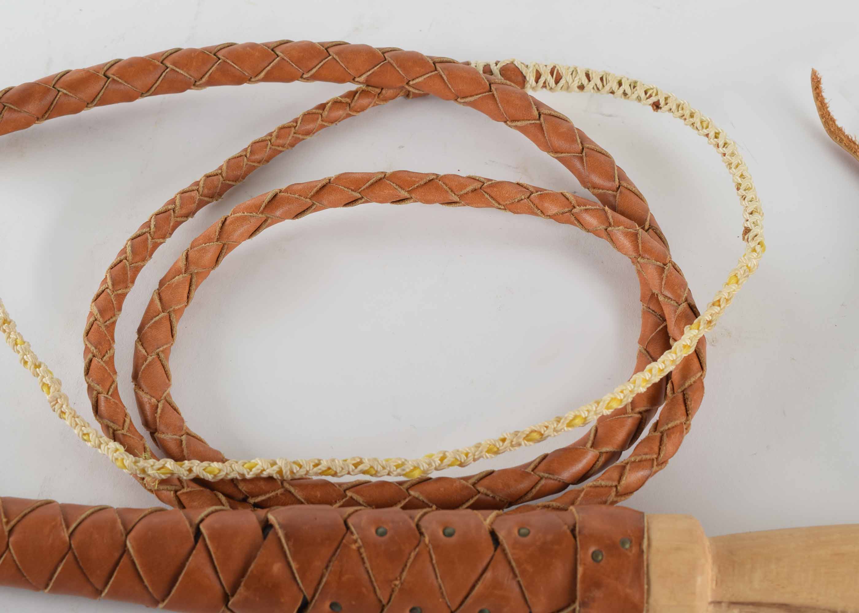Leather Plaited Bull Whip