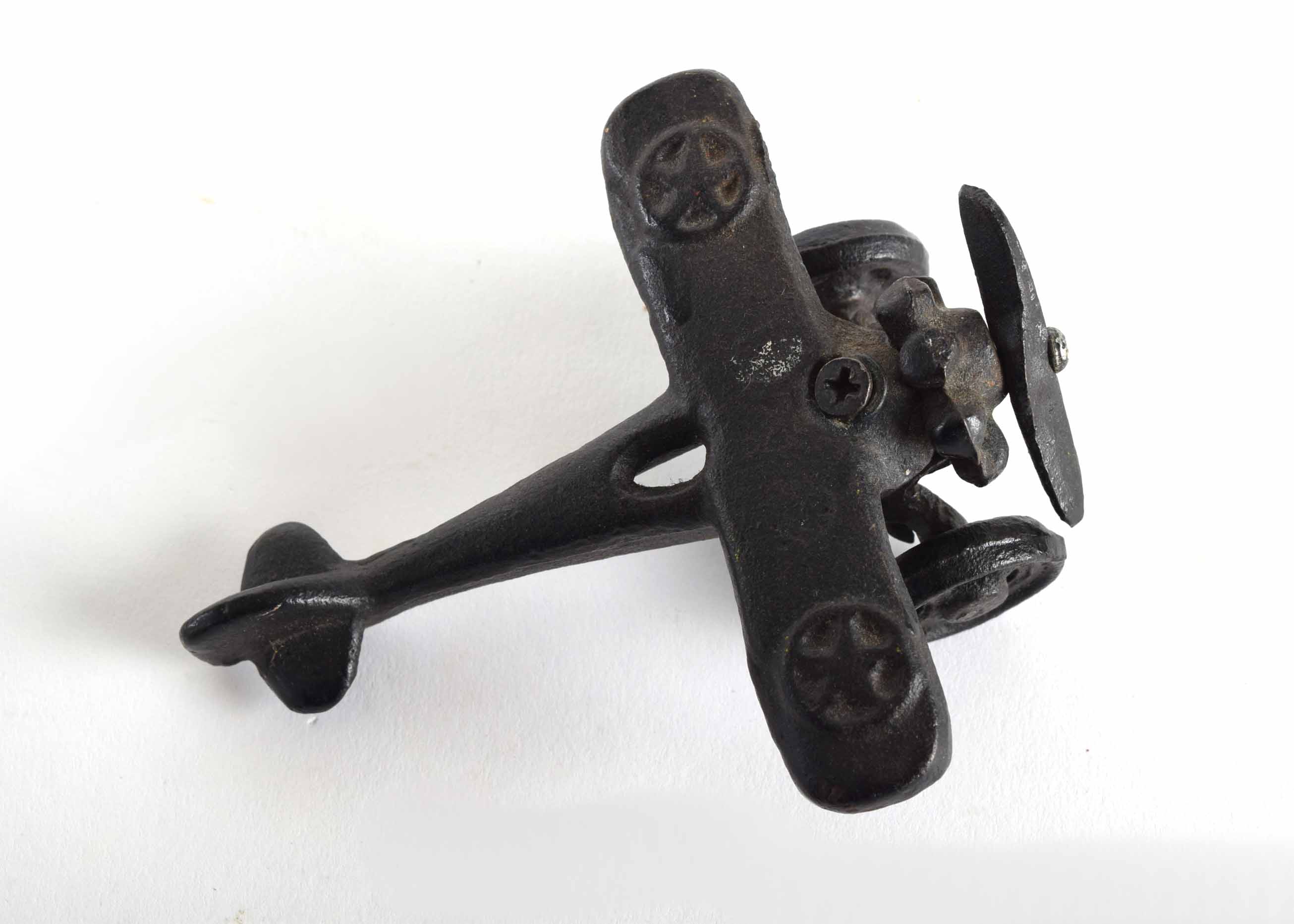 Vintage Cast Iron Toy Airplane After Lucky Boy Model