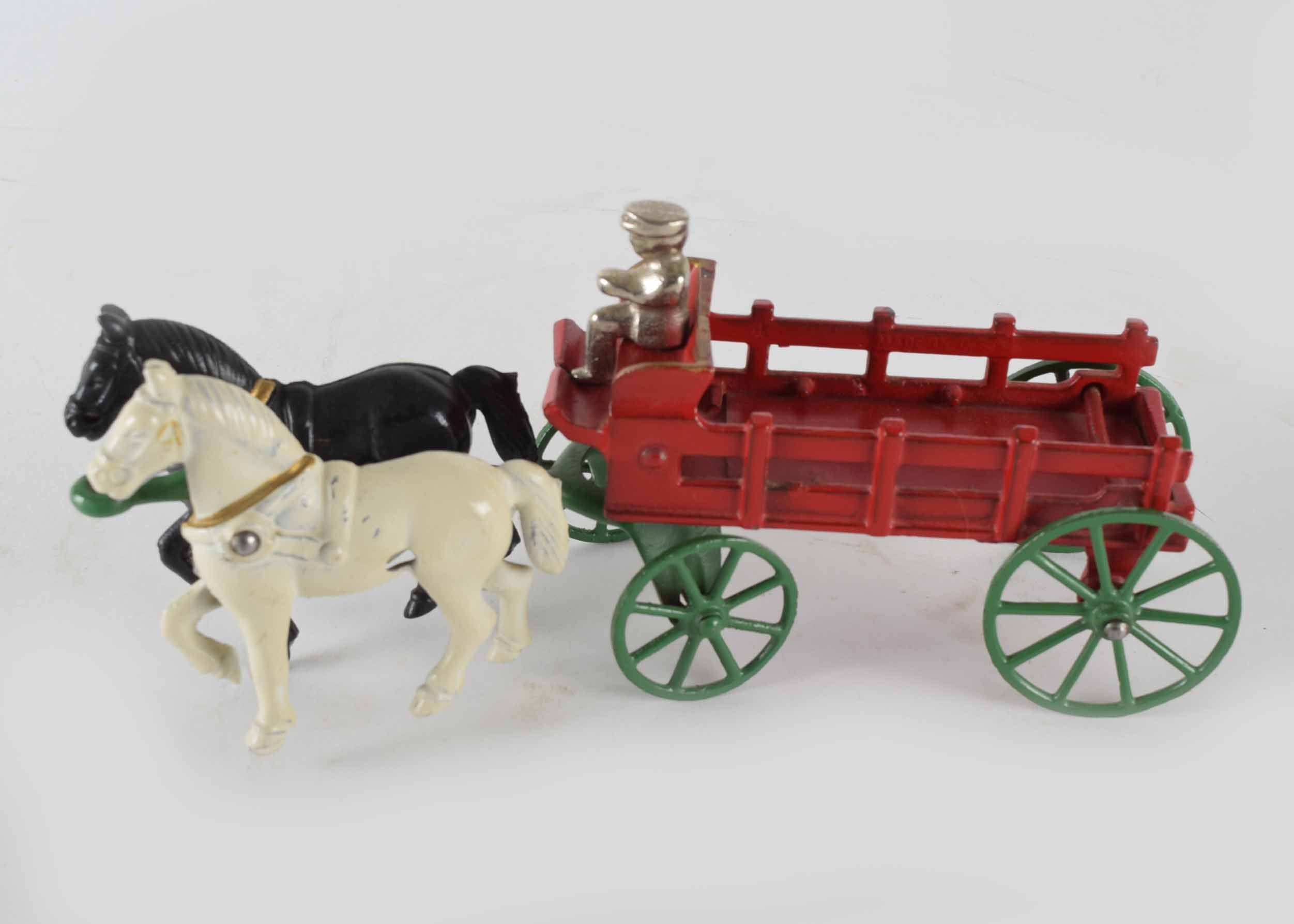 Vintage Cast Iron Horse and Cart
